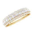thumbnail image 1 of Rosec Jewels - Certified Moissanite Wedding Ring Wide (D-VS1 Quality) - Moissanite Half Eternity Ring - with Jewelry Box, 14K Yellow Gold, US 6.00, 1 of 8