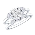 thumbnail image 1 of Rosec Jewels Certified Moissanite Wedding Ring Set of 2 - D-VS1 Quality 1 Carat Engagement Ring with Wedding Band, 14K White Gold, US 9.50, 1 of 8