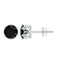 thumbnail image 1 of Rosec Jewels Created Black Diamond Solitaire Crown Stud Earrings for Women (7 mm, AAAA Grade), 10K White Gold, 1 of 7