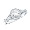 thumbnail image 1 of Rosec Jewels Cubic Zirconia Engagement Ring for Women, Antique Style Ring - AAAA Quality - 5 mm, 10K White Gold, US 7.50, 1 of 9