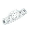 thumbnail image 1 of Rosec Jewels Cubic Zirconia Solitaire Engagement Ring for Women, Crossover Ring (8 mm, AAAA Quality), 14K White Gold, US 9.00, 1 of 7