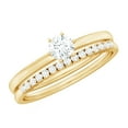 thumbnail image 1 of Rosec Jewels Cubic Zirconia Solitaire Ring Set for Women, Stackable Ring Set - AAAA Quality, 10K Yellow Gold, US 10.50, 1 of 7