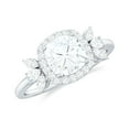 thumbnail image 1 of Rosec Jewels Certified Moissanite Halo Engagement Ring 1 Carat - 6 mm Cushion Cut Ring - D-VS1 Quality, 925 Sterling Silver, US 4.00, 1 of 9