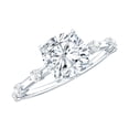 thumbnail image 1 of Cushion Cut Moissanite Solitaire Engagement Ring (8mm, D-VS1 Quality), 18K White Gold, US 6.00, 1 of 7