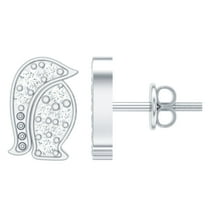 Rosec Jewels Cute Penguin Stud Earrings with Diamond for Women - HI-SI Quality, 925 Sterling Silver