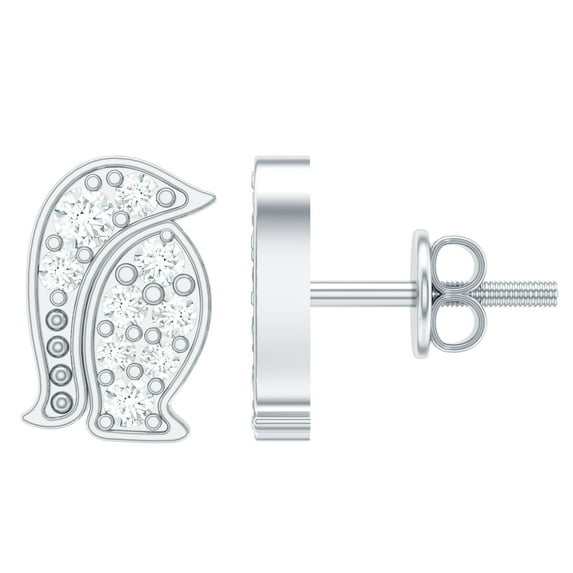 Rosec Jewels Cute Penguin Stud Earrings with Diamond for Women - HI-SI Quality, 925 Sterling Silver