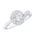 thumbnail image 1 of Rosec Jewels Designer Lab Created Diamond Flower Engagement Ring for Women - EF-VS Quality, 18K White Gold, US 8.00, 1 of 8