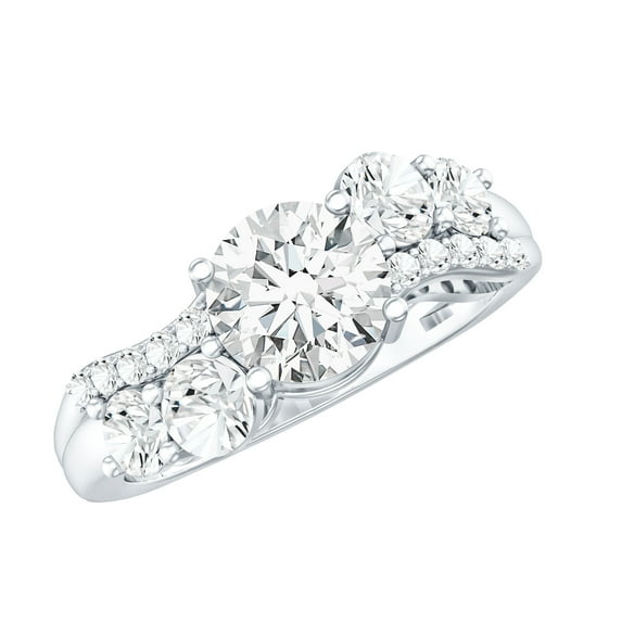 Rosec Jewels - Designer Lab Created Wedding Band - Diamond Thick Ring (EF-VS Quality Certified), 18K White Gold, US 13.00
