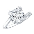 thumbnail image 1 of Rosec Jewels Certified Moissanite Princess Cut Engagement Ring 3 Carat - Designer Bypass Ring for Women - 8 mm - D-VS1 Quality, 14K White Gold, US 10.00, 1 of 9