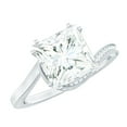 thumbnail image 1 of Rosec Jewels Certified Moissanite Princess Cut Engagement Ring 3 Carat - Designer Bypass Ring for Women - 8 mm - D-VS1 Quality, 14K White Gold, US 4.50, 1 of 9