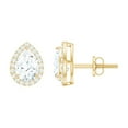 thumbnail image 1 of Rosec Jewels Diamond Teardrop Earrings Halo - Lab Diamond Stud Earrings for Wedding - Ef-Vs Quality, 14K Yellow Gold, 1 of 9