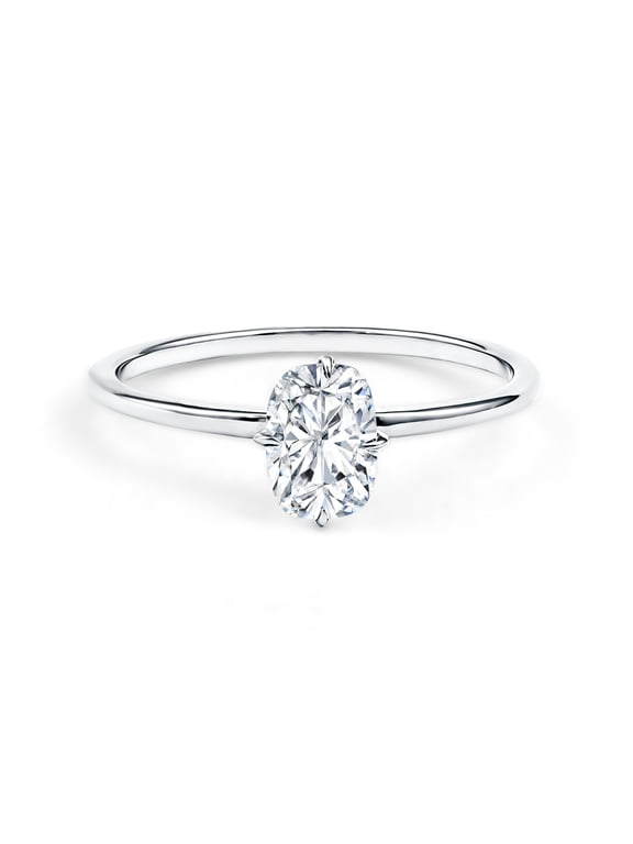 - Elongated Cushion Cut Diamond Ring 1 ct - 7x5 mm - EF-VS Quality Certified Lab Grown Diamond Ring for Women- with Jewelry Box, 14K White Gold, US 7.00