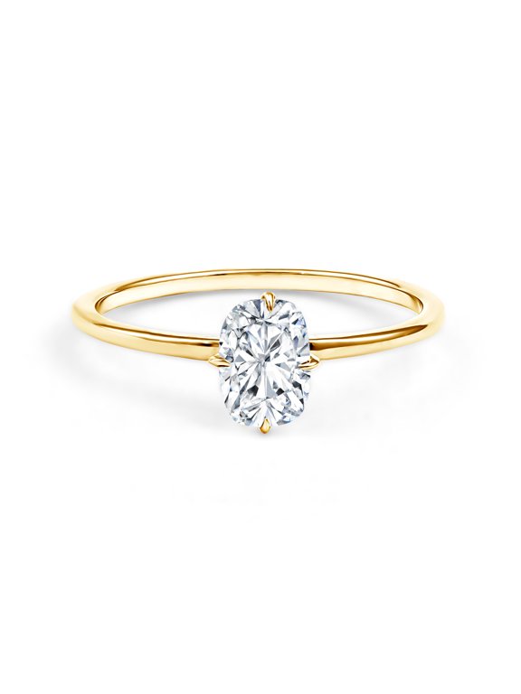 - Elongated Cushion Cut Diamond Ring 1 ct - 7x5 mm - EF-VS Quality Certified Lab Grown Diamond Ring for Women- with Jewelry Box, 14K Yellow Gold, US 7.00
