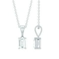 thumbnail image 1 of Rosec Jewels Emerald Cut Lab Diamond Solitaire Pendant - 4X6 mm - EF-VS Quality - Ready to Gift, 14K White Gold, 1 of 7
