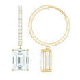 thumbnail image 1 of Rosec Jewels Emerald Cut Moissanite Drop Earrings for Women - 7X9 mm - D-VS1 Grade, 14K Yellow Gold, 1 of 5