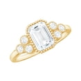 thumbnail image 1 of Rosec Jewels Certified Moissanite Emerald Cut Engagement Ring 2 Carat - Designer Ring - 6X8 mm - D-VS1 Quality, 10K Yellow Gold, US 3.50, 1 of 8