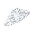 thumbnail image 1 of Rosec Jewels Certified Moissanite Emerald Cut Engagement Ring 2 Carat - Designer Ring - 6X8 mm - D-VS1 Quality, 14K White Gold, US 8.50, 1 of 8