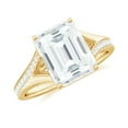 thumbnail image 1 of Rosec Jewels Certified Moissanite Emerald Cut Engagement Ring 2 Ct - Solitaire Ring for Women - 7X9 mm - D-VS1 Grade, 10K Yellow Gold, US 10.00, 1 of 8