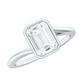 thumbnail image 1 of Rosec Jewels Moissanite Emerald Cut Engagement Ring 2 Carat - Bezel Set Ring for Women - 6X8 mm - D-VS1 Quality, 18K White Gold, US 6.50, 1 of 9