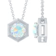 thumbnail image 1 of Rosec Jewels Ethiopian Opal Solitaire Pendant Necklace for Women - 6 mm - AAA Grade, 18K White Gold, 1 of 8