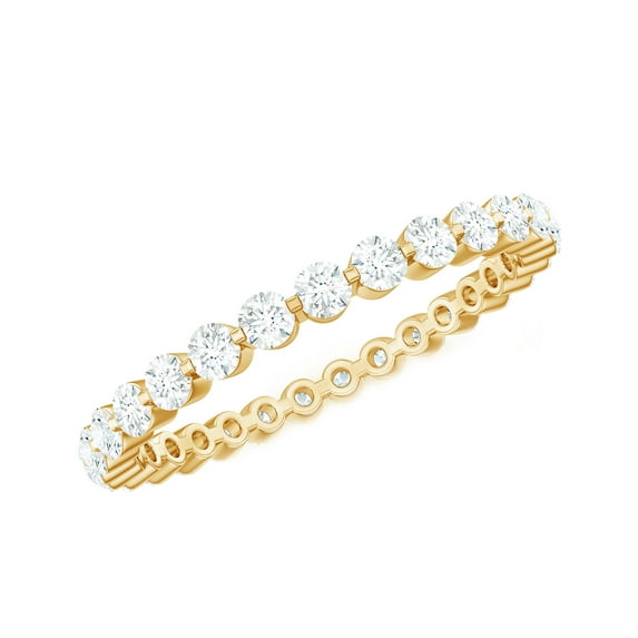 Rosec Jewels Floating Eternity Ring with Moissanite for Women (1.75 CT, D-VS1 Grade), 14K Yellow Gold, US 6.00