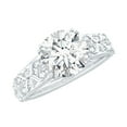 thumbnail image 1 of Rosec Jewels Certified Moissanite Solitaire Engagement Ring 2 Carat - Vintage Style Ring for Women - 8 mm (D-VS1 Quality), 925 Sterling Silver, US 13.00, 1 of 7