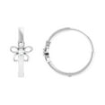 thumbnail image 1 of Rosec Jewels Diamond Hoop Earrings in Floral Design for Women, 18K White Gold, 1 of 8