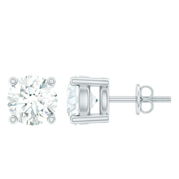 Rosec Jewels Half Carat Lab Diamond Earrings (4 mm, EF-VS Quality) - Stud Earrings Unisex - Ready to Gift, 925 Sterling Silver