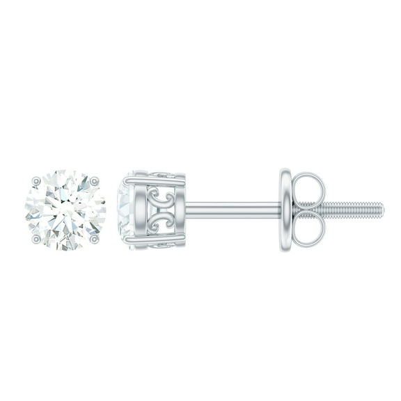 Rosec Jewels Half Carat Lab Diamond Earrings (4 mm, EF-VS Quality) - Stud Earrings Unisex - Ready to Gift, 925 Sterling Silver