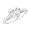 thumbnail image 1 of Rosec Jewels Certified Moissanite Heart Shaped Engagement Ring 2 Carat - Moissanite Solitaire Ring - 8 mm - D-VS1 Quality, 14K White Gold, US 8.50, 1 of 8