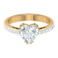 thumbnail image 1 of Rosec Jewels Heart Engagement Ring with Moissanite - 2 Carat Moissanite Ring for Women (8 mm) D-VS1 Quality Certified, 10K Yellow Gold, US 3.50, 1 of 8