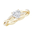 thumbnail image 1 of Rosec Jewels Moissanite Heart Engagement Ring - Promise Ring (1/2 Carat, 5 mm, DVS1 Quality Certified), 18K Yellow Gold, US 8.50, 1 of 8