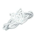 thumbnail image 1 of Rosec Jewels Certified Moissanite Heart Engagement Ring 2 Carat - Braided Ring for Women - 8 mm - D-VS1 Quality, 14K White Gold, US 9.00, 1 of 8