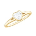 thumbnail image 1 of Rosec Jewels Moissanite Heart Promise Ring for Women - 1/2 Carat - Bezel Set Ring - D-VS1 Quality Certified, 10K Yellow Gold, US 9.00, 1 of 8