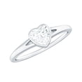 thumbnail image 1 of Rosec Jewels Moissanite Heart Promise Ring for Women - 1/2 Carat - Bezel Set Ring - D-VS1 Quality Certified, 14K White Gold, US 8.50, 1 of 8
