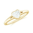 thumbnail image 1 of Rosec Jewels Moissanite Heart Promise Ring for Women - 1/2 Carat - Bezel Set Ring - D-VS1 Quality Certified, 18K Yellow Gold, US 6.50, 1 of 9