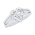 thumbnail image 1 of Rosec Jewels Heart Shape Moissanite Split Shank Engagement Ring (2 Ct, 8 mm, D-VS1 Grade), 18K White Gold, US 6.00, 1 of 9