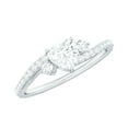 thumbnail image 1 of Rosec Jewels Certified Moissanite Heart Engagement Ring 1 Carat - Bypass Ring for Women (7 mm, D-VS1 Quality), 10K White Gold, US 12.00, 1 of 7