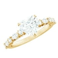 thumbnail image 1 of Heart Shaped Moissanite Solitaire Engagement Ring for Women - 7 mm - D-VS1 Grade, 18K Yellow Gold, US 3.50, 1 of 9