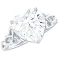 thumbnail image 1 of Rosec Jewels Moissanite Heart Shaped Engagement Ring 2 Carat - Celtic Knot Ring for Women (8 mm, D-VS1 Quality Certified), 14K White Gold, US 13.00, 1 of 9