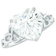 thumbnail image 1 of Rosec Jewels Moissanite Heart Shaped Engagement Ring 2 Carat - Celtic Knot Ring for Women (8 mm, D-VS1 Quality Certified), 925 Sterling Silver, US 11.00, 1 of 9