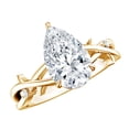 thumbnail image 1 of Rosec Jewels IGI Certified 2 Carat Lab Grown Diamond Art Deco Engagement Ring - E-VS1 Quality, 10K Yellow Gold, US 4.00, 1 of 9