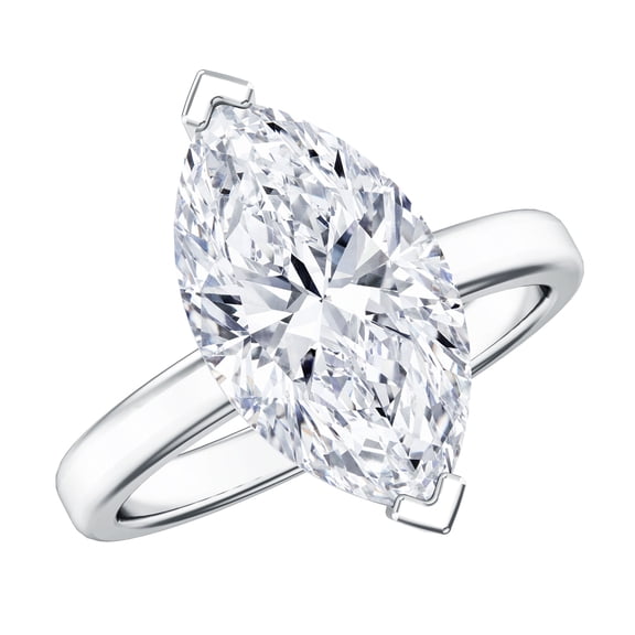Rosec Jewels IGI Certified 2 Carat Lab Grown Diamond Marquise Engagement Ring - E-VS1 Quality, 925 Sterling Silver, US 4.00