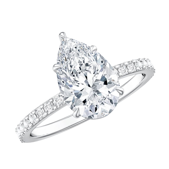 Rosec Jewels IGI Certified 2 Carat Lab Grown Diamond Solitaire Engagement Ring - E-VS1 Grade, 925 Sterling Silver, US 4.00