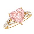 thumbnail image 1 of Rosec Jewels IGI Certified 2 Carat Lab Grown Pink Diamond Heart Shaped Engagement Ring - VS1 Quality, 10K Yellow Gold, US 7.00, 1 of 9