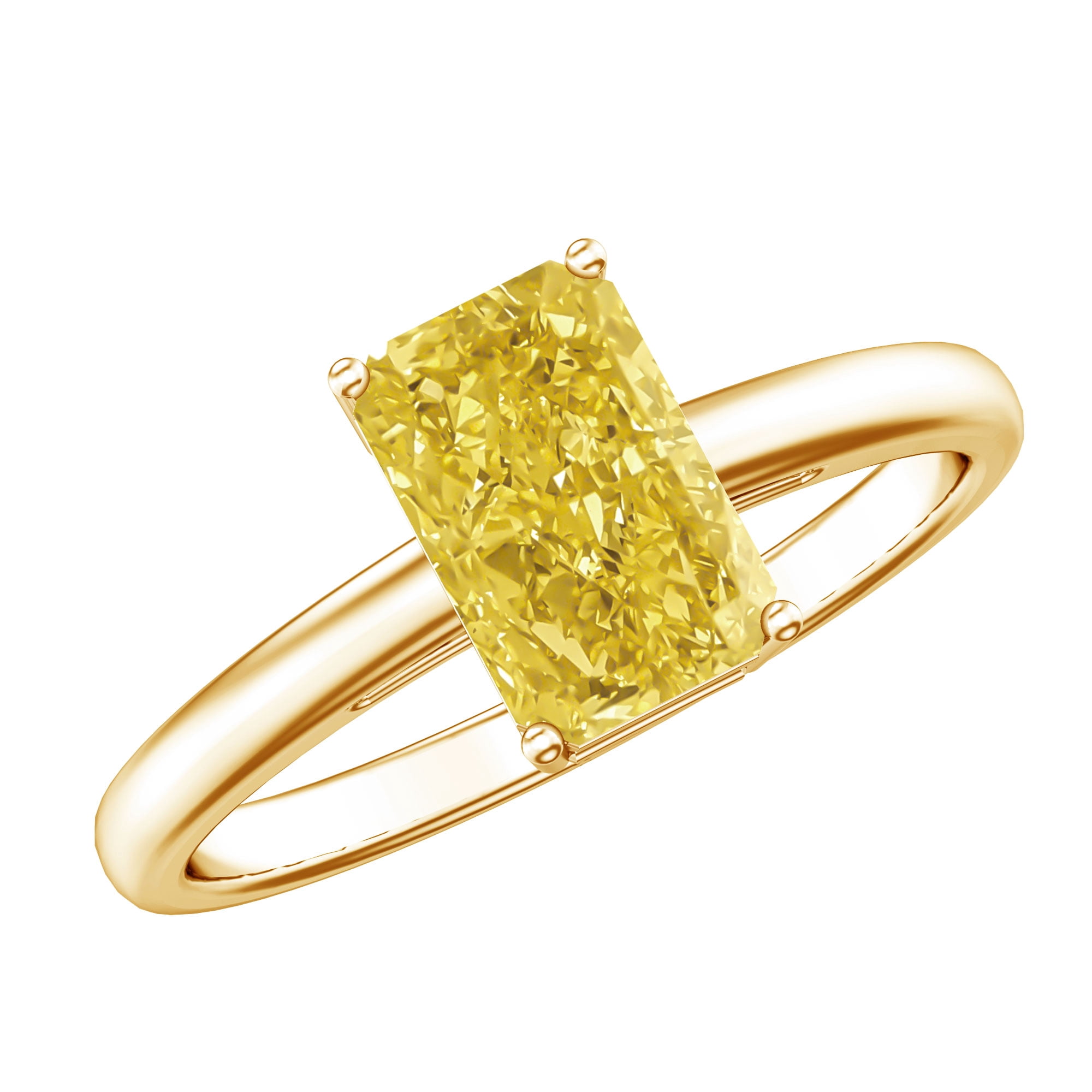 Rosec Jewels IGI Certified 2 Carat Lab Grown Yellow Diamond Radiant Cut ...