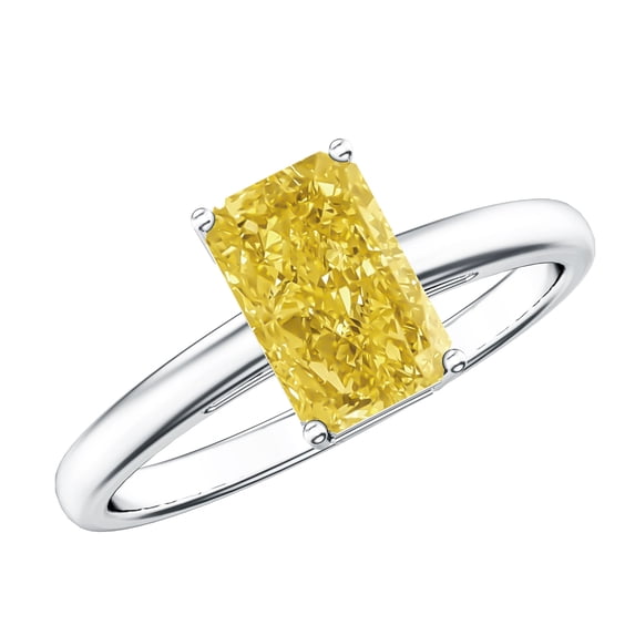 Radient Yellow Rosec Jewels IGI Certified 2 Carat Lab Grown Yellow Diamond Radiant Cut ...
