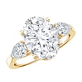 thumbnail image 1 of Rosec Jewels IGI Certified 3 Carat Lab Grown Diamond Oval Engagement Ring - E-VS1 Quality - Diamond 3 Stone Ring for Women, 18K Yellow Gold, US 7.00, 1 of 9
