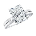 thumbnail image 1 of Rosec Jewels IGI Certified 3 Carat Lab Grown Diamond Radiant Cut Engagement Ring for Women - E-VS1 Quality - Vintage Style Ring, 18K White Gold, US 6.00, 1 of 7