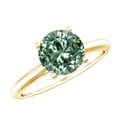 thumbnail image 1 of Rosec Jewels IGI Certified 3 Carat Lab Grown Green Diamond Engagement Ring - Vivid Green Color VS1 Clarity - Gift For Women, 10K Yellow Gold, US 5.00, 1 of 8